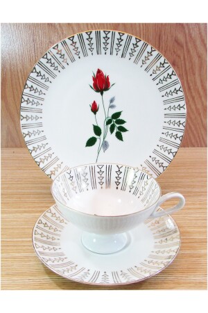 Antike GKC Bayerische Porzellan-Trio-Teetasse.Blumenmotiv 2055843 - 5