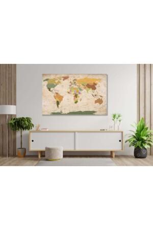 Antike Vintage-Weltkarte auf Leinwand, Gemälde worldmap1 - 2