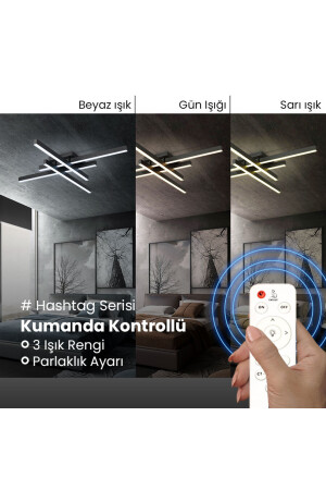 Antrasit 3 Işık Rengi #2 Led Tavan Lambası,avize,modern Aydınlatma,dekoratif Işık CL50502 - 4