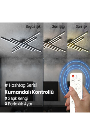 Antrasit 3 Işık Rengi #3 Led Tavan Lambası,avize,modern Aydınlatma,dekoratif Işık CL50503 - 5