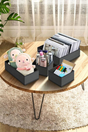 Antrasit 4'lü Çekmece Içi Düzenleyici Organizer Set - 4