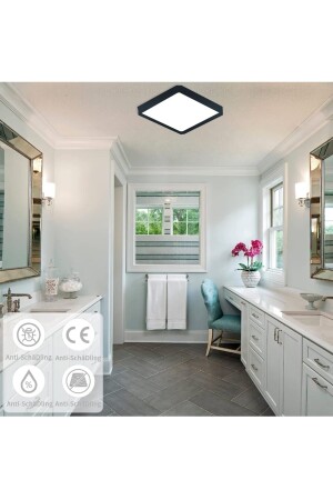 Antrasit kasa 24w tavana sıfır led avize banyo balkon ofis led armatur viesantrasit24w - 3