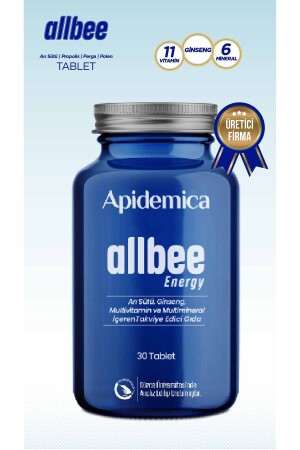 Apidemica Allbee Energy (arı Sütü, Propolis, Perga, Polen, 11 Vitamin, Ginseng, 6 Mineral) Multivitamin Tablet - 5