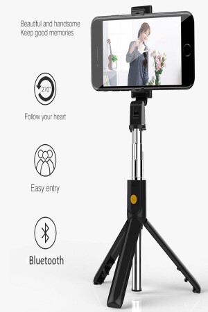 Apple Iphone 11, 11 Pro Uyumlu Kablosuz Selfie Çubuğu wkslf0172 - 6