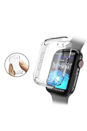 Apple Watch 2 3 4 5 6 Se Uyumlu Akıllı Saat 40 Mm 360 Tam Koruma Şeffaf Silikon Kılıf - 3