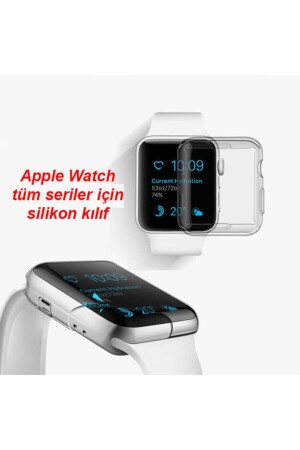 Apple Watch 40 Mm Uyumlu Şeffaf Silikon Kılıf 40mm Watch Tam Koruma Koruyucu - 5