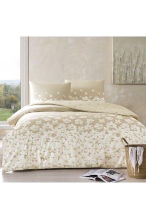 April Ranforce Tek Kişilik Nevresim Takımı Bej APRİL - Taç