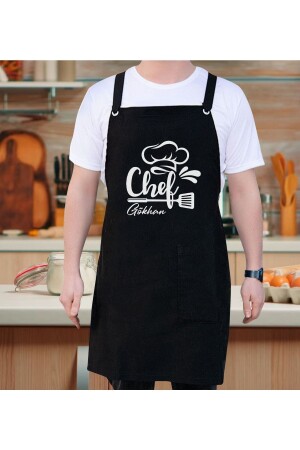 م.ن.ز-مخصصة اسم مطاهي تصميم المهنية مطبخ الأسود Apron، طاهي Apron، مطاهي Apron، Bitmayan130357 - Bk Gift