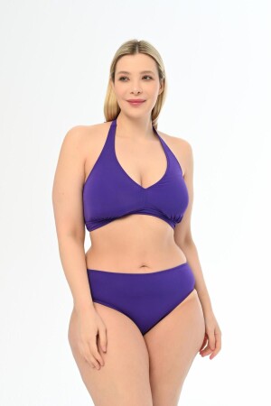 Aquaviva Damen-Bikini-Set „Elena“ in Lila mit Neckholder und Triangel-Ausschnitt in Übergröße - 1