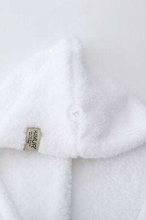 Aquist Bone Towel Geknöpftes Haartrockentuch Haarkappe Weiß E63BN0350677HM - 6