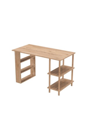 Arbeitstisch, Computertisch, Büro, Unterricht, Esstisch mit 4 Ablagen, Holzbeinen – Atlantische Kiefer MASA01 - 5