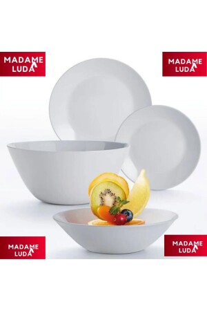 Arcopal Zelie Beyaz 24 Parça 6 Kişilik Yemek Takımı. MADAME LUDA HOME COLLECTİON ZELİE. - 1