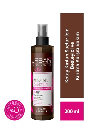 Argan Yağı Kolay Kırılan Yıpranmış Saçlara Özel Sıvı Saç Bakım Kremi-vegan-200 ml - 2