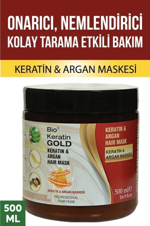 Argan&keratin Yağlı Saç Bakım Maskesi 500 Ml - Bio Keratin Gold