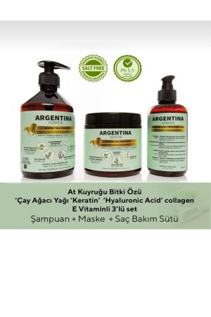 Argentına Keratin & Argan Yağlı 3' Lü Saç Bakım Seti - 1