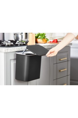MNZ-Arispa Origa وظيفي غطاء حمام ومطبخ علبة القمامة مع الخزانة والجدار الجدارية 15 Lt Aris-5242 - EARABUL