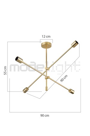 Ark 4-teiliger Kronleuchter Gold Wohnzimmer-Wohnzimmer-Kinderzimmer-Schlafzimmer-Esszimmer-Eingangsbereich-Küche MDL. 4839 - 5