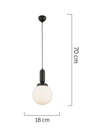 Arlo Single Black Modern Pendelleuchte Ball Kronleuchter Küche Wohnzimmer Pendelleuchte Kronleuchter 3381-01-BL - 8