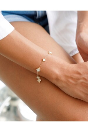 Armband der Sonderserie Minimal White Sapphire Stone Daisy Model – Muttertagsgeschenk – Geburtstagsgeschenk - 3