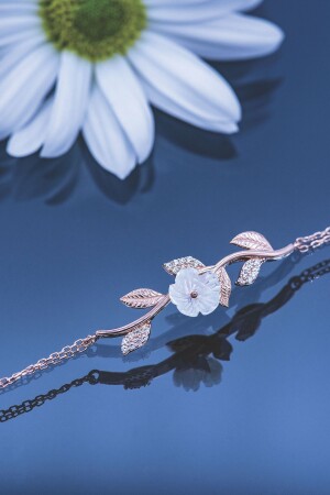 Armband mit Magnolienblüten-Modell in Rosenfarbe für Damen - 5