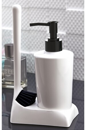 Armona Silikon Fırçalı Mutfak Banyo Sıvı Sabunluk Süngerlik Seti ARM BYZ 2 - 2