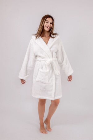 Arna Kapşonlu Wellsoft Peluş Sabahlık Robdeşambr Bornoz - Mariva Home