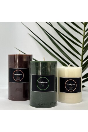 Aromalı 3lü Mum Seti Tarçın-vanilya-çam - Christmas Yılbaşı CH-08 - TabSecret Candle