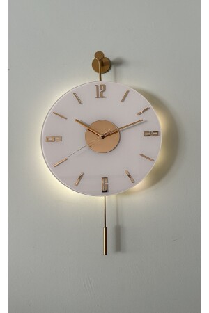 Artistry Kardelen Gold-Serie (35 cm Durchmesser) – batteriebetriebene LED – moderne dekorative Glas-Metall-Wanduhr - 7