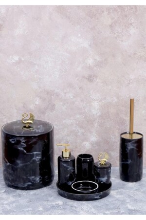 Arven 3958 7 Parça Porselen Banyo Seti Siyah tr-2842-siyah - AROW