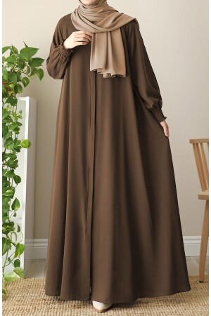 Asel Mevlana Flared Abaya Braun - 1