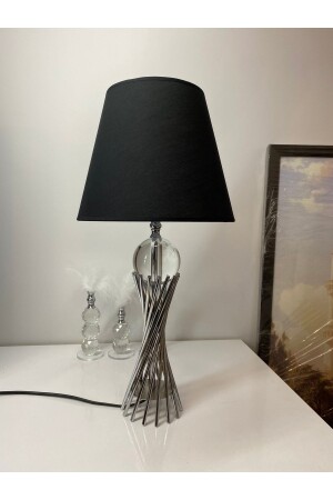 مصباح طاولة من كريستال غلاس كروم مطلي (لون الفضة) ، مصباح من كريستال غلاس كريستال كريستال كريستال كريستال ك - asellus