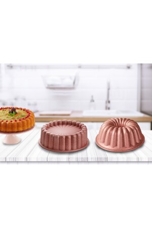 Asiatische Kuchen- und Tortenform aus gegossenem Granit, 2er-Set - 2