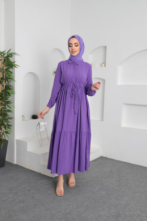 Asiatisches Hijab-Kleid mit Taillenschnürung - 4