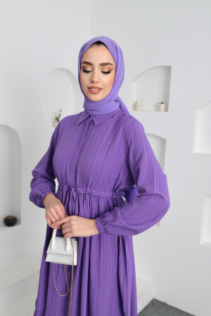 Asiatisches Hijab-Kleid mit Taillenschnürung - 6