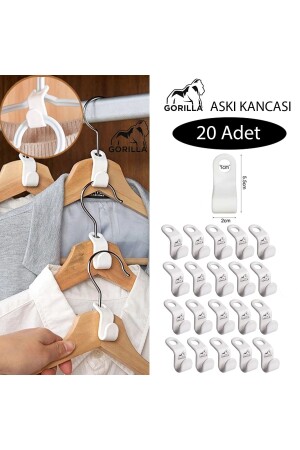 Askı Kancası 20 Adet Gömlek Çanta Kemer Askı Kancası Dolap Içi Düzenleyici Askı Kancası - 2