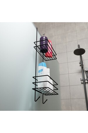 Askılı Banyo Rafı Duş Şampuanlık Duşakabin Havlu Askısıduvar Düzenleyici Organizer zbt0001 - 4