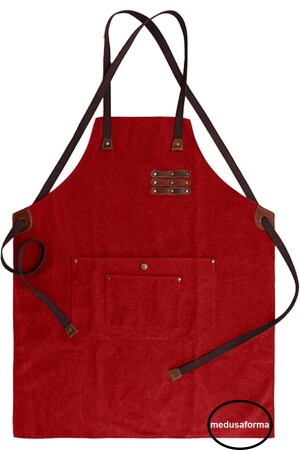 Askılı Mutfak Önlüğü Master Chef Cafe Şef Garson Aşçı Kuaför Sanat Tattoo Barista Önlük - Kırmızı 301189144 - medusaforma