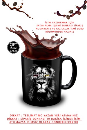 Aslan Tasarımlı Siyah Kupa Bardak Black Mug Cup - 516 gsaslan1 - 2