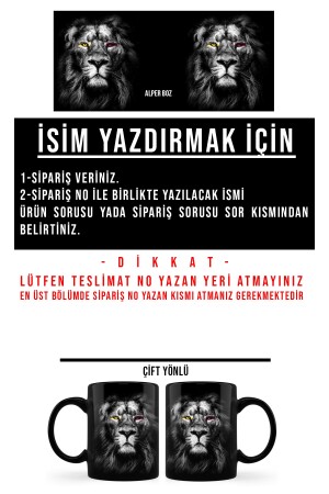 Aslan Tasarımlı Siyah Kupa Bardak Black Mug Cup - 516 gsaslan1 - 3