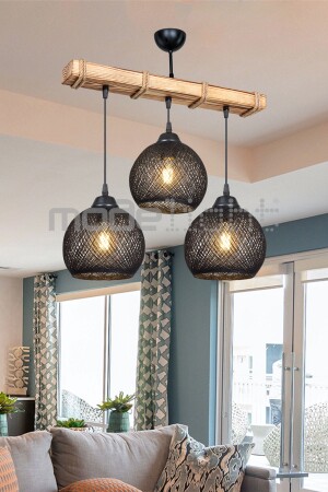 Aspen 3lü Avize - Siyah Yumak Toplu-salon-oturma Odası-çocuk Odası-yemek Odası-mutfak-antre-hol ASZ.1704 - Modelight