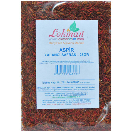 Aspir Otu Yalancı Safran Asfor Doğal 25 Gr Paket - 8