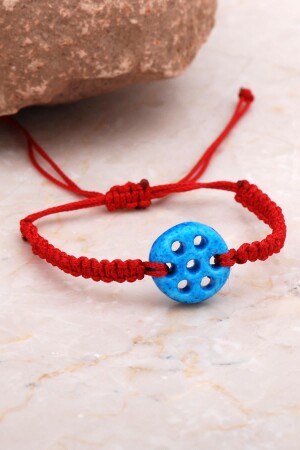 Assyrisches Evil Eye Bead Rotes Makramee-Armband 4303 - 2