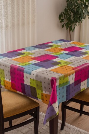 Astarlı Silinebilir Hijyenik Gökkuşağı Muşamba Pvc Masa Örtüsü 731-1 - Barış Home Collection