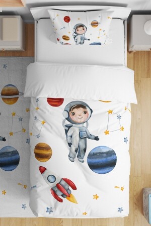 Astronauten-Kind-gemustertes Einzel-Baby-Kinderbettwäsche-Set evnev00085 - 2