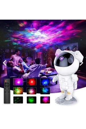 Astronot Projektör Gece Masa Lambası Galaxy Gökyüzü Star Projeksiyon Kumandalı Samanyolu Aydınlatma - Keyfi Sepet
