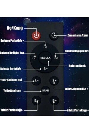 Astronot Projektör Gece Masa Lambası Galaxy Gökyüzü Star Projeksiyon Kumandalı Samanyolu Aydınlatma - 2