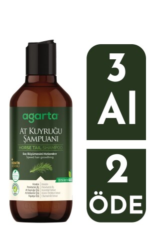 At Kuyruğu Bitkisi Özlü Keratin Içeren Dökülme Karşıtı Bakım Tuzsuz Şampuan 400 ml - Agarta
