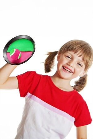 At tut Sert Cırtcıtlı Top Yakalama Oyun Seti Çocuk Oyun Eğlenceli Spor Oyuncak Play Tenisi - 6