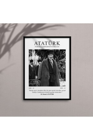 Atatürk Çerçeveli Tablo Siyah - Homepack