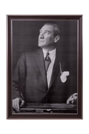 Atatürk Portre Tablo Kahverengi Çerçeveli Tablo 55x75cm 152.MK.İN.T.5575.2 - 2